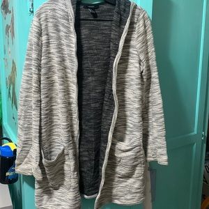 Hooded comfy open sweatshirt